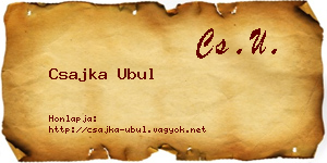 Csajka Ubul névjegykártya